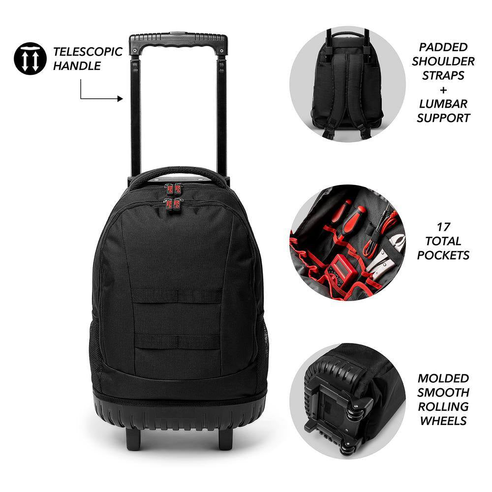 23 In. Oakland Raiders Wheeled Tool Backpack
