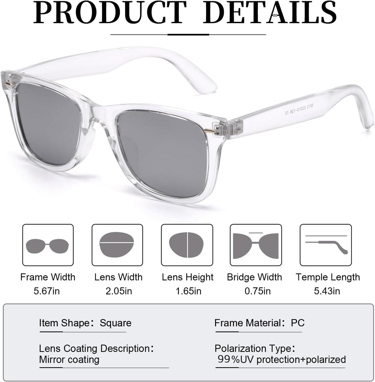 Classic Sunglasses for Women Polarized Driving Anti-Glare UV Protection