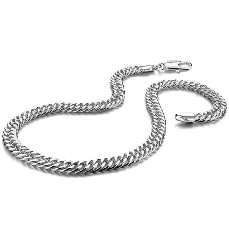 Solid 925 Sterling Silver Men's 10mm Noble Luxury Charm Fashion Chain Necklace