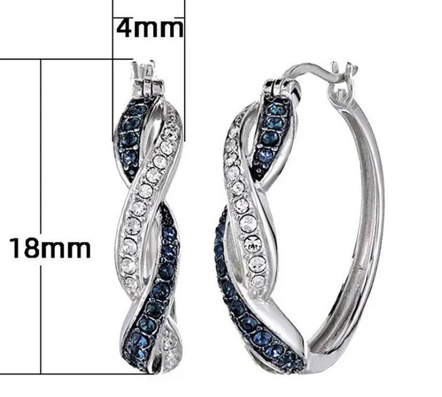 Fashionable new style 925 silver needle zircon earrings trendy color earrings simple and creative inlaid zircon earrings