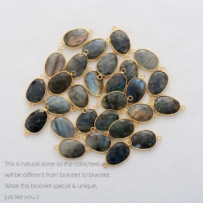 High End Women Bracelets Labradorite Stretch Bracelets Natural Stone Charm Elastic Statement Bracelet Jewelry laboratory