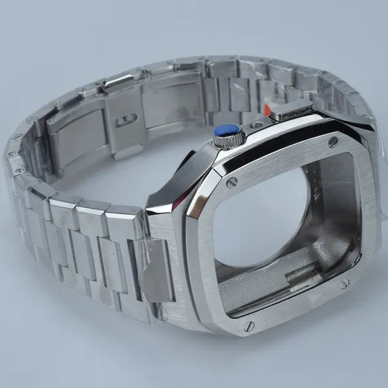 Metal Case for Apple Watch Steel Protective Case Shell Cover Strap with Band Bracelet For Apple Watch Series 9 8 7 6 SE 5 For Iwatch Series 9 8 7 6 44mm 45mm