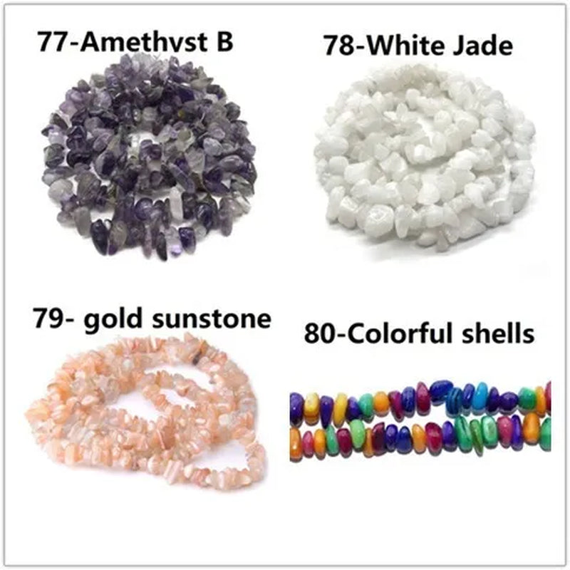 5-8MM natural stone irregular shape free-form chip beads tiger eye amethyst turquoise white crystal red coral Lapis lazuli used for jewelry making DIY bracelet 30"