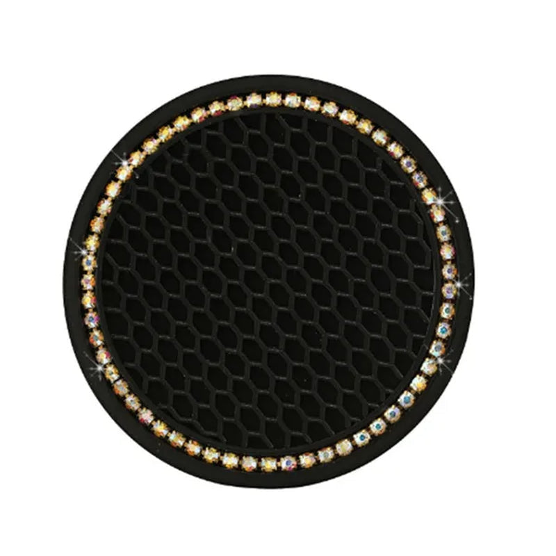 1/2PCS Car Universal Diamond Honeycomb Water Cup Bottle Holder Anti-slip Pad Mat Drink Coaster for Interior Decoration Car Styling Accessories