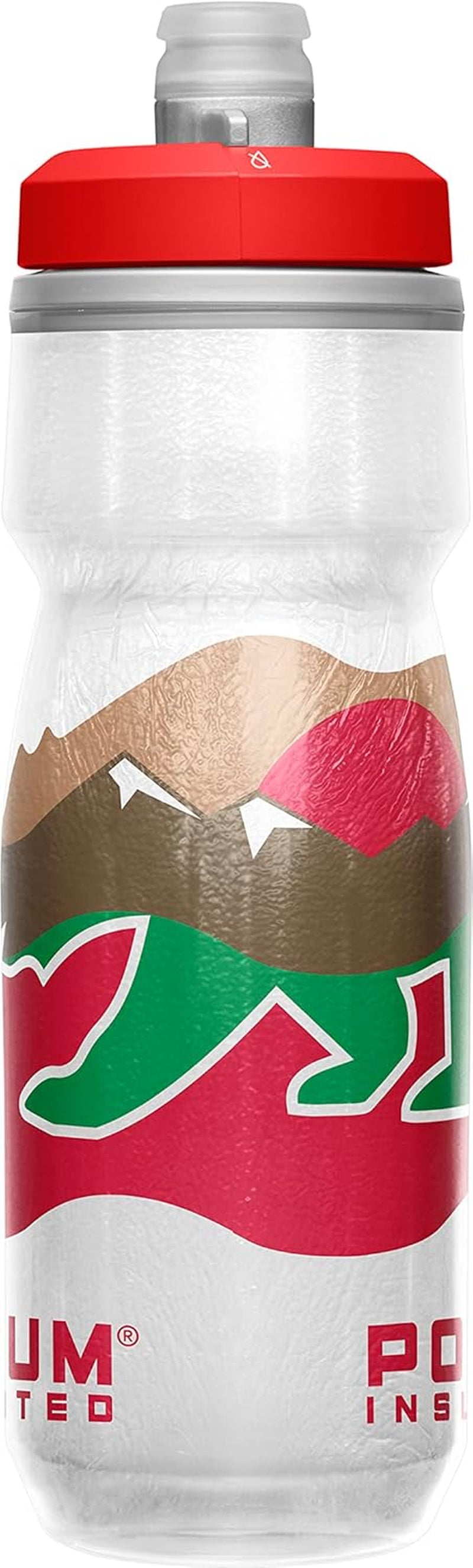 Podium Chill Insulated Bike Water Bottle - Easy Squeeze Bottle - Fits Most Bike Cages - 21Oz, California