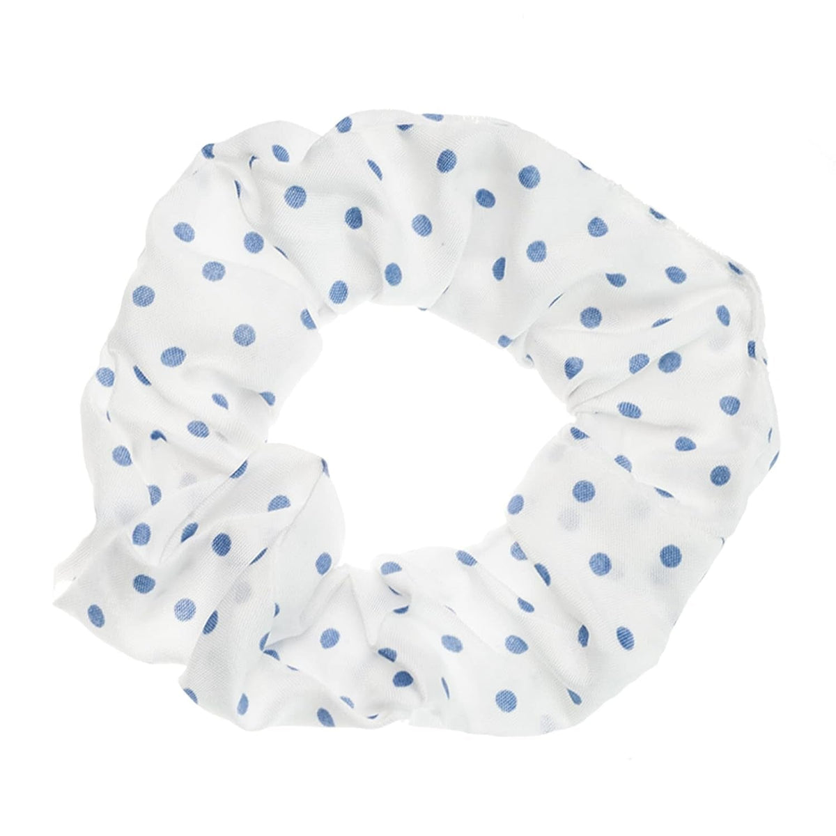 Blue Plaid Scrunchies Set - 5 Bandana Hair Ties for Women