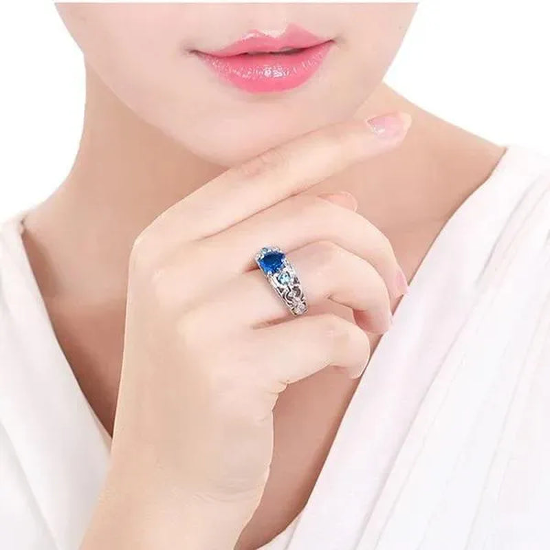 Exquisite Women's Fashion Zircon Silver Ring Anniversary Gift Engagement Bridal Wedding Jewelry Rings for Women Size 5-11