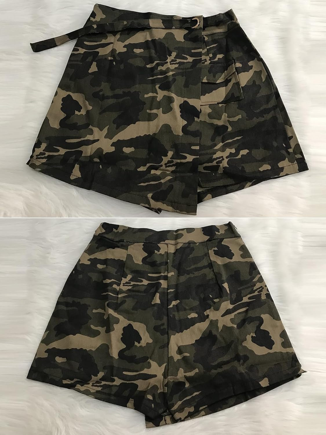 Women Camo Shorts Slim Fit Camouflage Cargo Shorts Casual Army Fatigue Shorts with Pockets