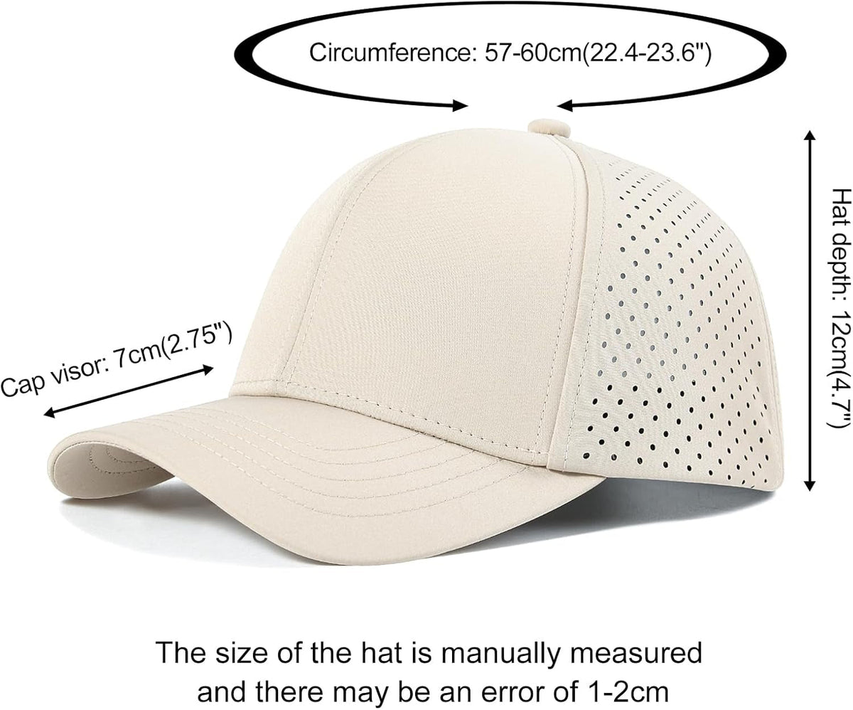 Men Quick Dry Baseball Cap Laser Cut Mesh Ball Curved Brim Snapback Hat