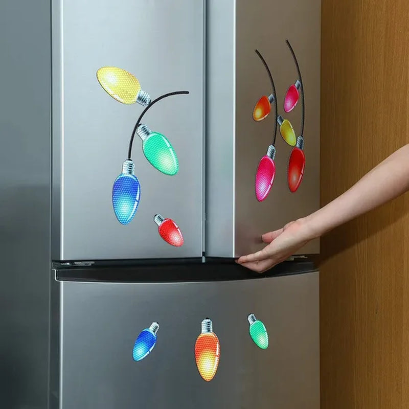 20 Pieces Reflective Car Magnets Set, 12 Pieces Xmas Holiday Christmas Lights Bulb Magnet Set for Xmas Holiday Winter Party Car, Garage, Mailbox, Refrigerator Decal with 8 Magnet Wire