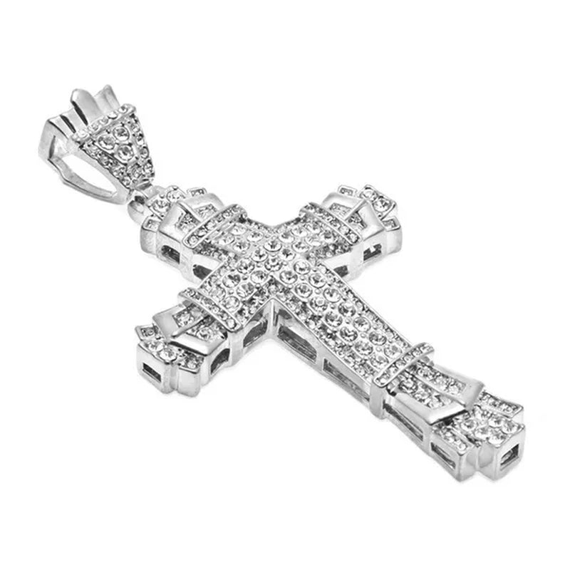 Men's Fashion accessories 925 Silver / Gold DIAMOND Cross Pendant Necklace Chain Cross Necklace