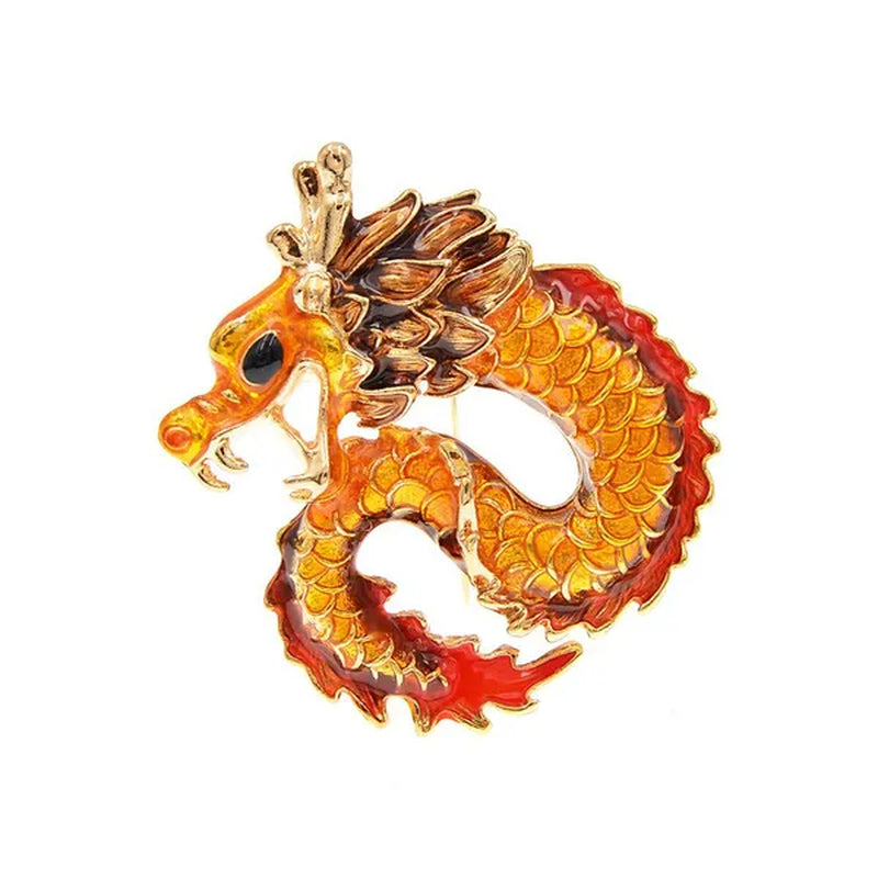 Enamel Creative Dragon Brooch For Women Child Brooches Pin Winter Desgin Party Gift