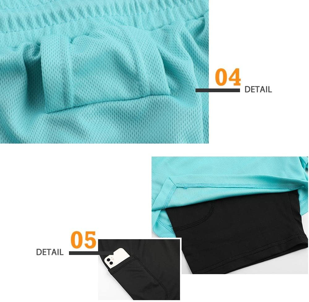 Mens Running Shorts,Workout Running Shorts for Men,2-In-1 Stealth Shorts,7-Inch Gym Yoga Outdoor Sports Shorts