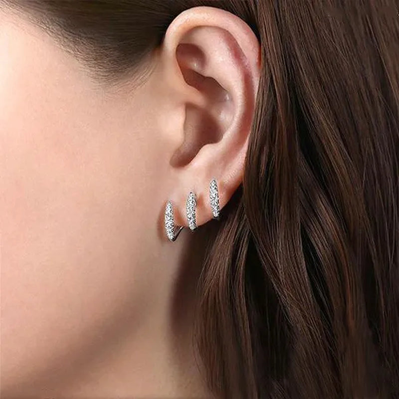 Fashion Jewelry 925 Sterling Silver Diamond Popular Exaggeration Heteromorphism Earrings