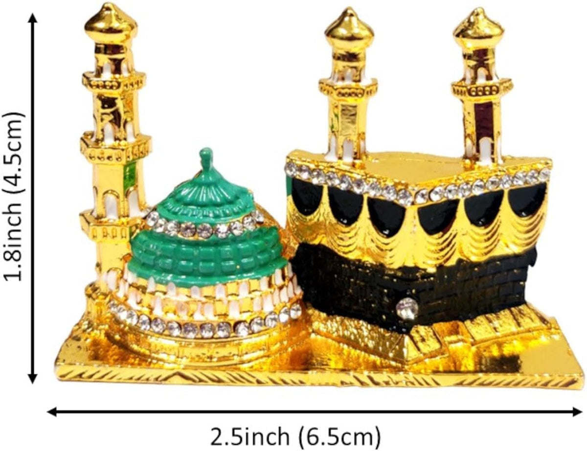 Muslim Religious Mecca Madina Showpiece for Car Dashboard, Home Temple, Shop Counter/Shelf, or Office Table (10538)