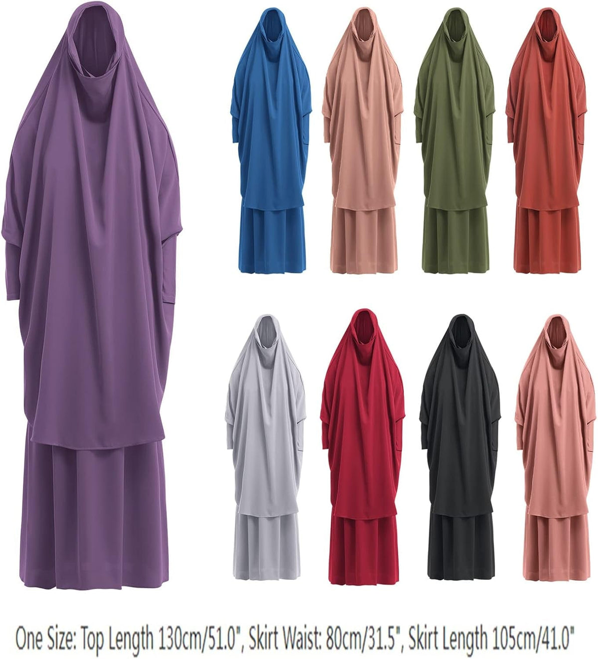 Women'S Muslim Prayer Dress Hijab Scarf Eid Prayer Jilbab Khimar Niqab Burka Abaya Maxi Islamic Arabian Modest Cardi Robe