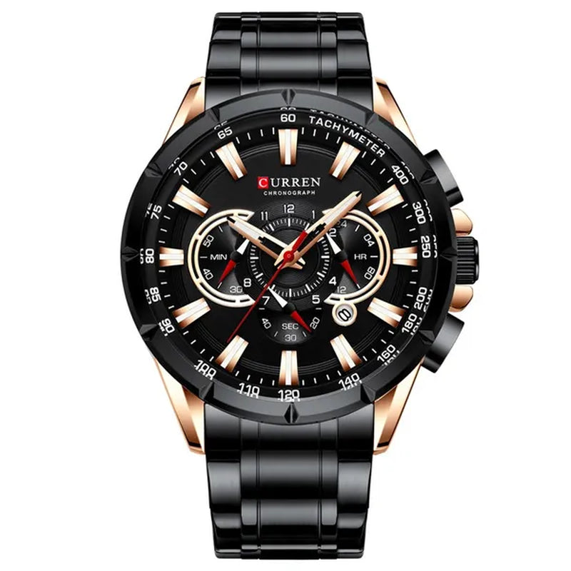 CURREN 8363 Watches For Men Luxury Chronograph Calendar Day Quartz Full Steel Men's Wristwatch
