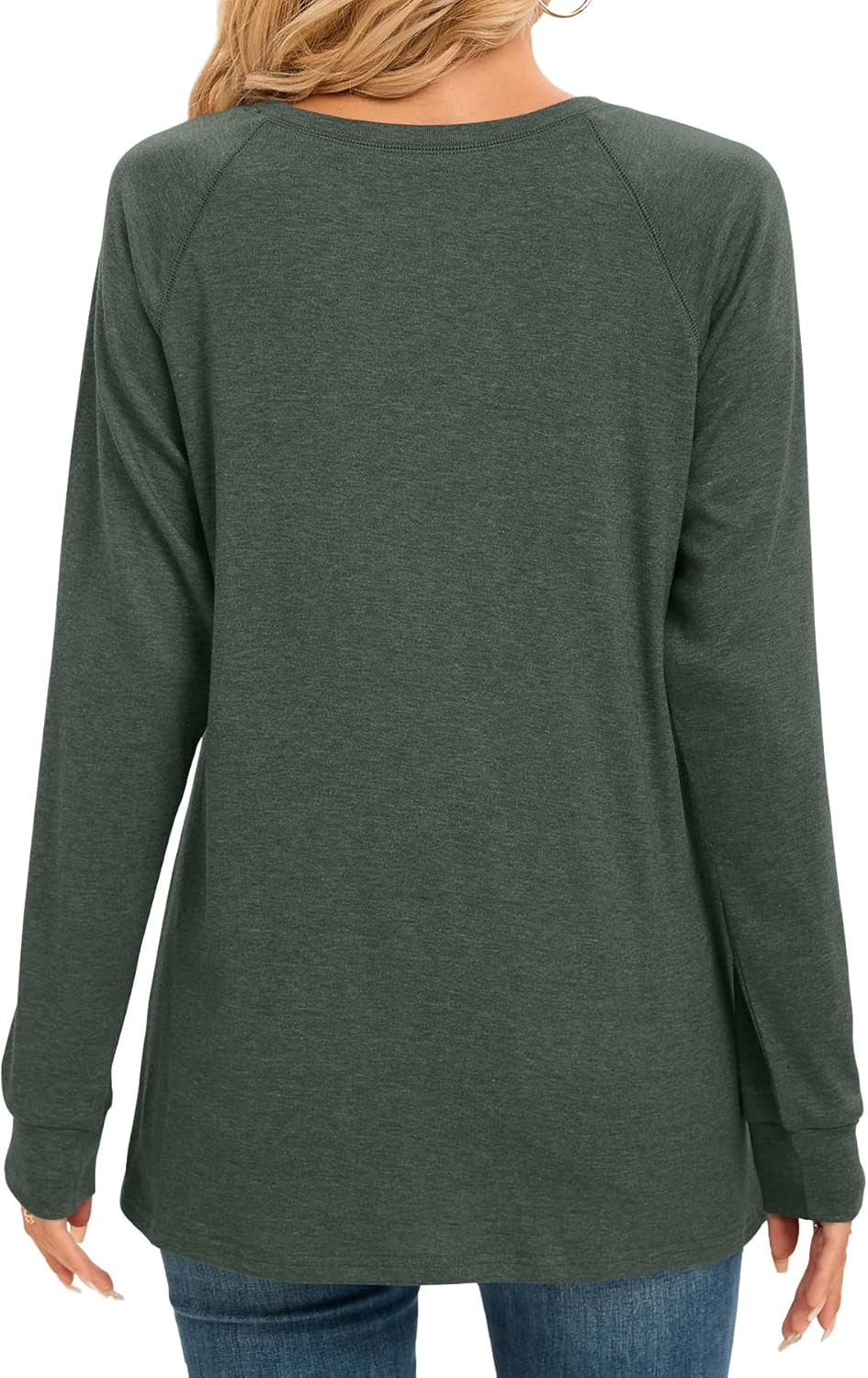 Women Long Sleeve Shirts Casual Tops Dressy Blouses Fashion Pleated Tunic