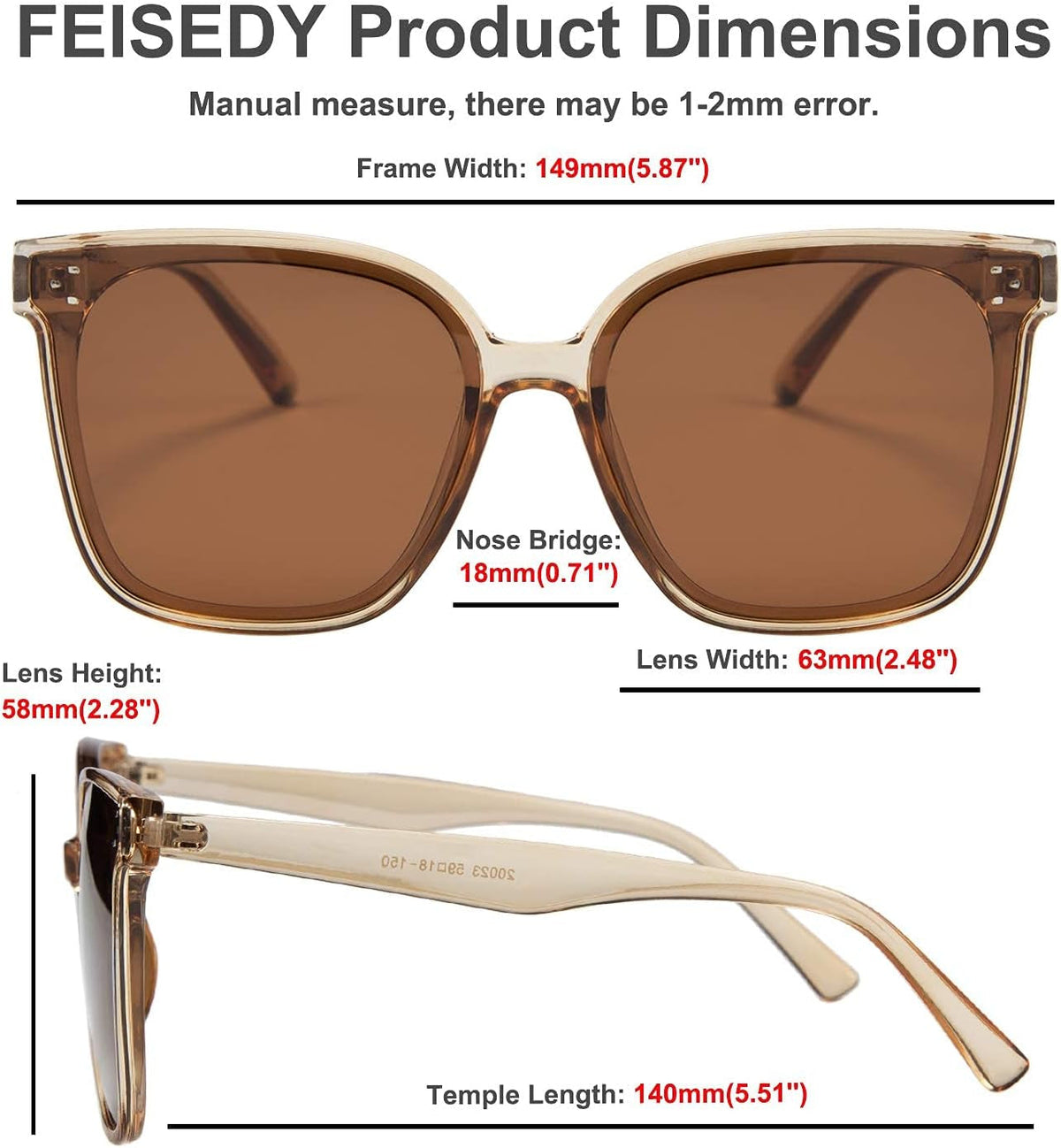Retro Square Polarized Sunglasses Women Men Vintage Minimalist Shades B2600