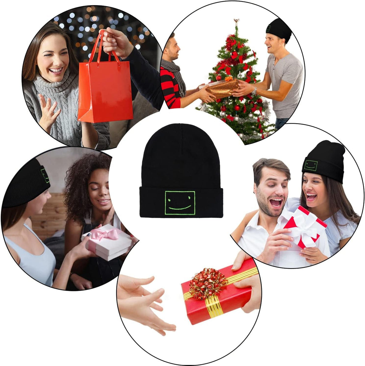 Funny Beanies Hat, Men'S and Women'S Winter Warm Black Fashion Cool Embroidered Knit Hat