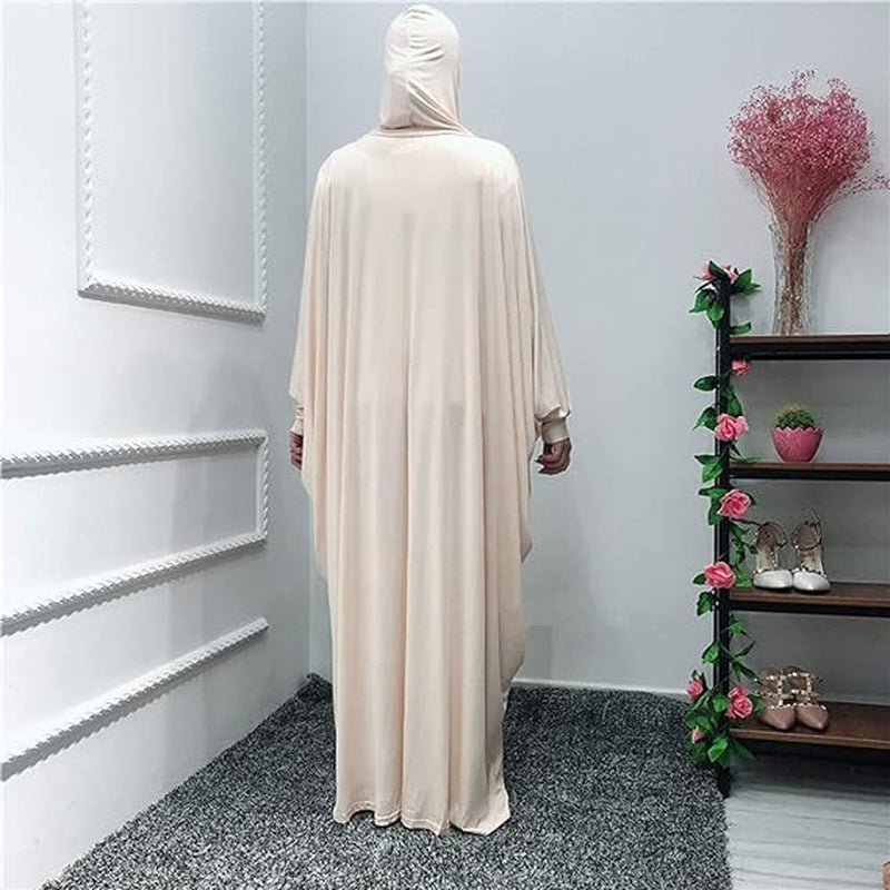 Women'S Muslim Dress One Piece Prayer with Hijab Full Length Dress Abaya Dubai Islam Robe Turkey Caftan