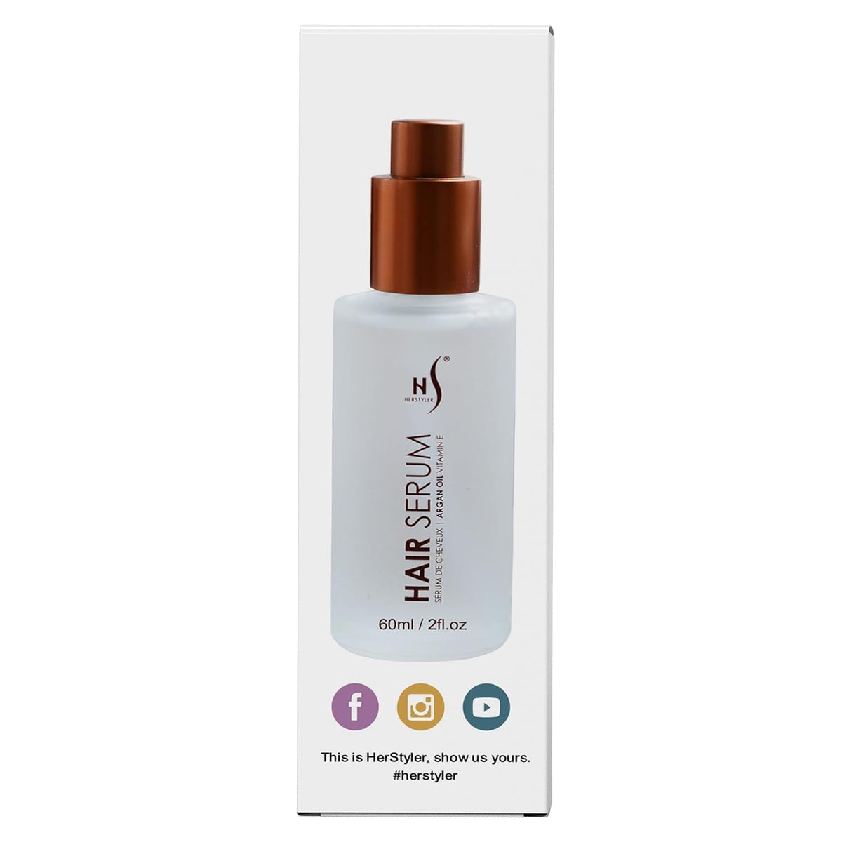 Hair Repair Serum - Argan Oil Hair Serum for Frizzy and Damaged Hair - for Frizz, Styling and Shine - 2 Fl Oz - Pack of 1
