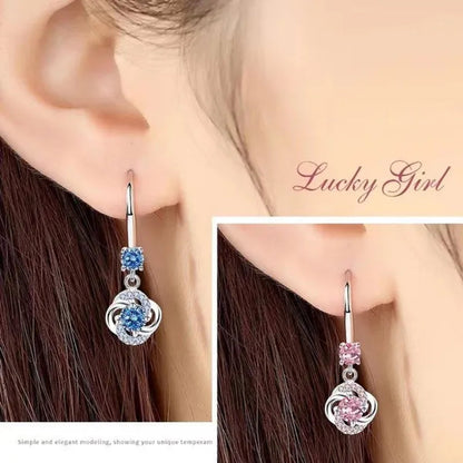 Female Fashion S925 Silver Earrings Ladies Temperament Earrings Water Drop Long Earrings Engagement Earrings Diamond Earrings