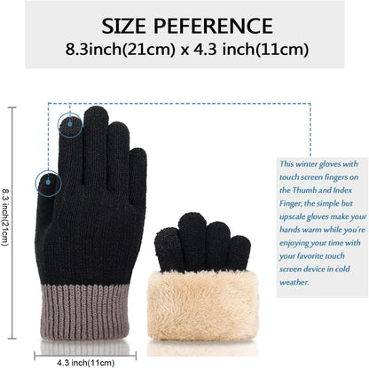 Warm Winter Beanie Hat & Scarf Gloves Set Stylish Knit Skull Cap for Men Women (01 Black)