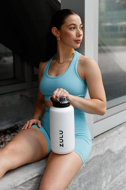 Goals Vacuum Insulated Large Capacity Stainless Steel Water Bottle | Reusable Jug Thermoses with Carry Handle | Leak-Proof Lid | Perfect for Travel, Workout, Gym, Hiking, Camping | 64Oz, 101Oz