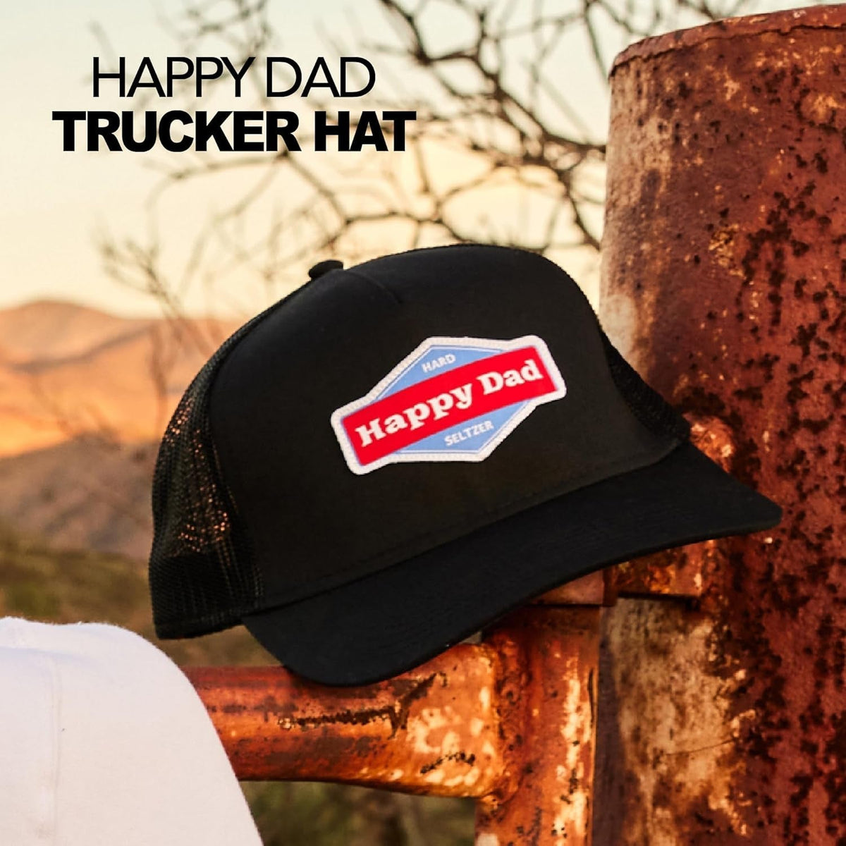 Happy Dad Hats for Men and Women, Available in Trucker Hat, 6 Panel Snapback Hat or Baseball Cap, Holiday & Birthday Gifts