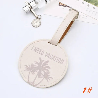 Air Plane Pattern Travel Luggage Bag Tags Handbag ID Tag Name Card Holder with Key Ring （Shape: Round）