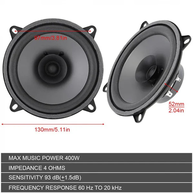 5 Inch 400W Car Coaxial Speaker Vehicle Door Music Stereo Full Range Frequency Hifi Speakers