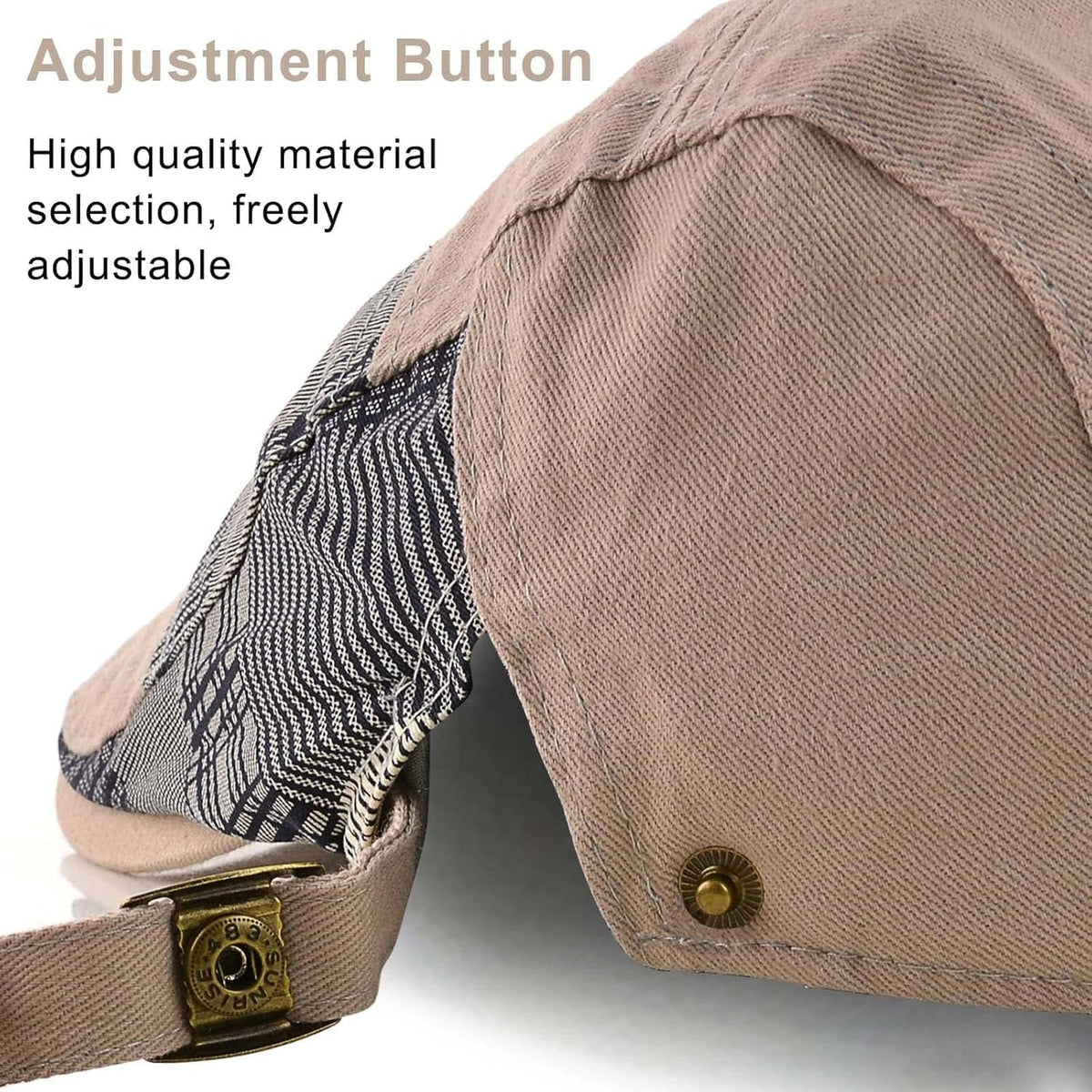 Men'S Beret Hat Cotton Buckle Adjustable Newsboy Hats Cabbie Gatsby Cap