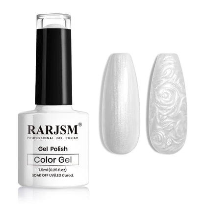 Pearl Gel Nail Polish, Glitter Drawing Gel Polish Shimmer Mermaid Nail Gel Soak Off UV Gel for Salon Home DIY Manicure Use