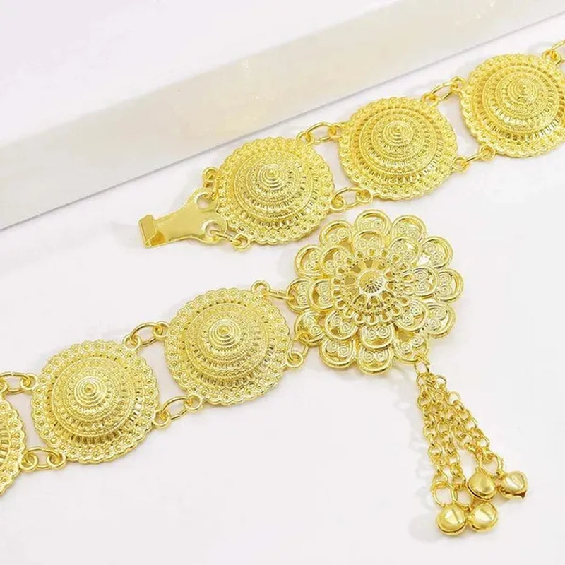 Vintage Silver Waist Chain Bells Metal Tassel  Belly Chain  Charm Belt Chains Body Jewelry