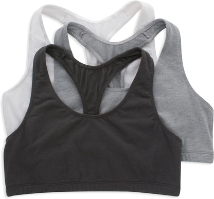 Women'S Racerback Cotton T-Back Bralette (3 Pack)