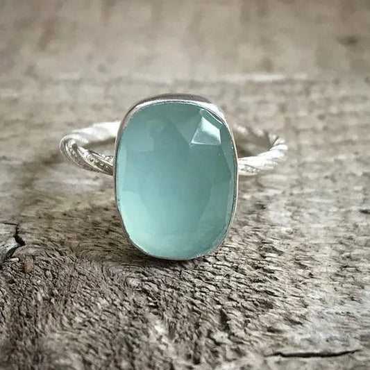 Newest Luxury Brand Design Fashion Jewelry Exquisite Ring Natural Moonstone Birthstone Ring Anniversary Christmas Gift Bridal Engagement Wedding Ring Size 4-12