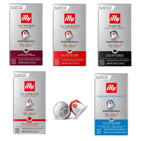 Espresso – Nespresso Compatible Coffee Capsules. All 5 Blends Variety Pack: Intenso, Classico, Forte, Lungo, Decaf