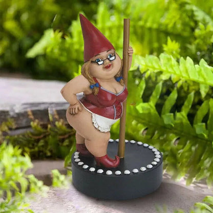 Garden Pole Dancing Gnome Resin Gnomes Statue Outdoor Decoration Sculpture Figurines Decorativas Home Decor Adornos Para Casa