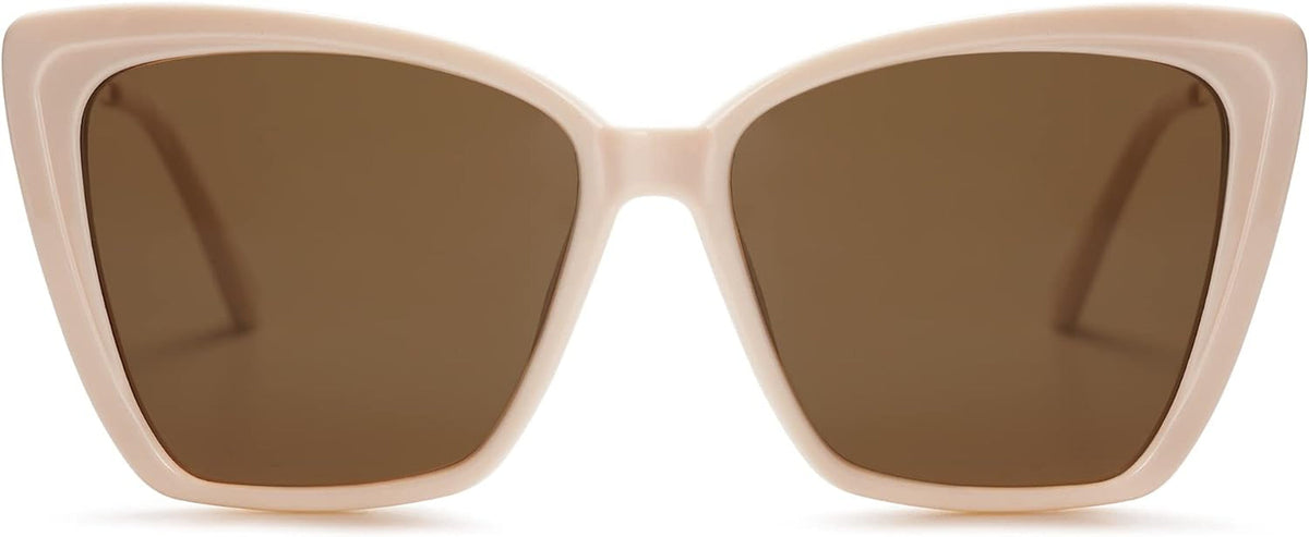 Trendy Polarized Sunglasses For Women Retro Womens Oversized Square Cat Eye Sun Glasses UV Protection SJ2206