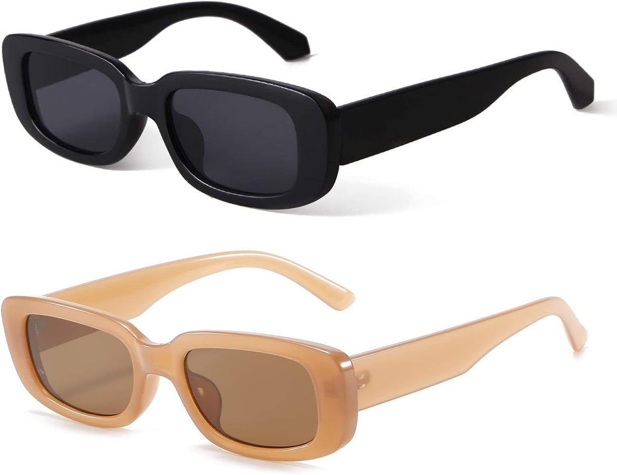 Rectangle Sunglasses for Women Retro Driving Glasses 90’S Vintage Fashion Narrow Square Frame UV400 Protection
