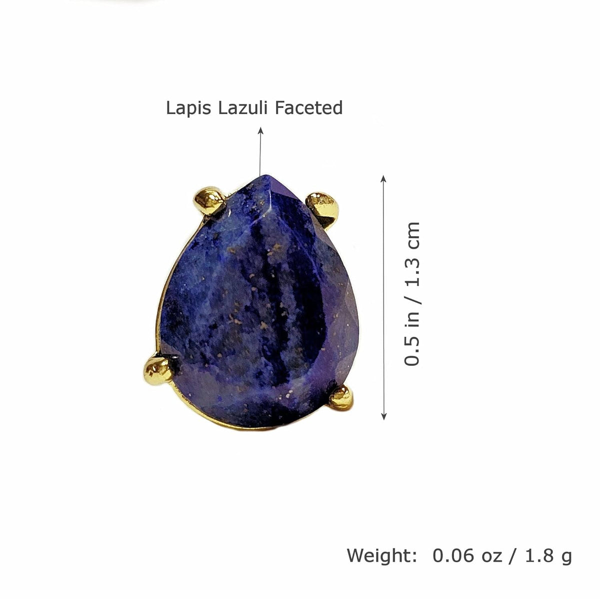 Lapis Lazuli Earrings Pear Shape Faceted Gold Stud Earrings Genuine Gemstone Birthday Stone Earrings Gold Earrings for Women - USA  (Lapis-Lazuli)