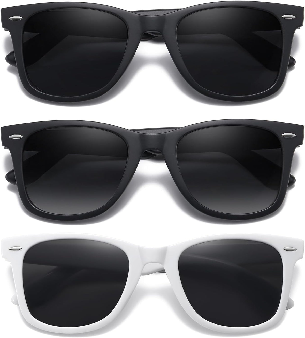 Retro Polarized Sunglasses for Women Men Classic Mirror Lens Driving Trendy Sun Glasses UV Protection (3 Pack)