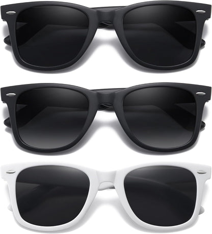 Retro Polarized Sunglasses for Women Men Classic Mirror Lens Driving Trendy Sun Glasses UV Protection (3 Pack)