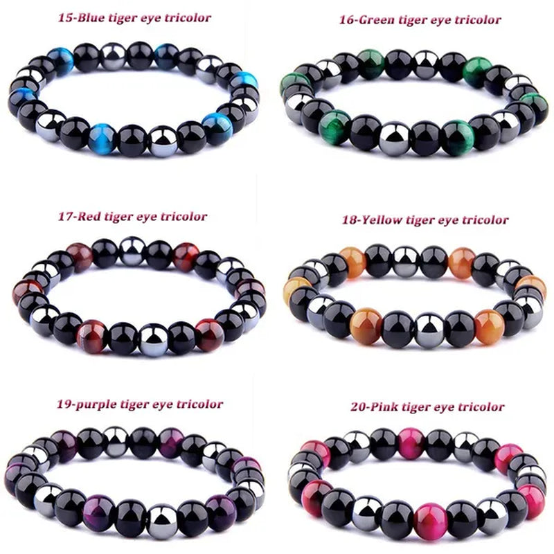 113 Style 8mm Beads Bracelet Men and Women Diy Stone Beads Bracelet Round Turquoise Agate Crystal Chalcedony Opal Beaded Bracelet Wholesale