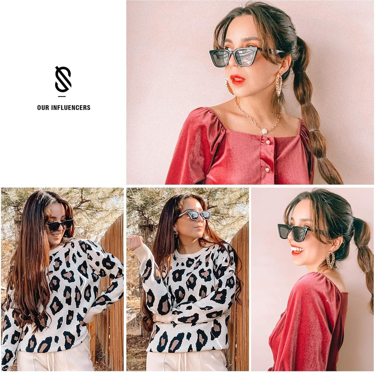 Polarized Narrow Square Cateye Sunglasses for Women Retro Trendy Driving Glasses SJ2169