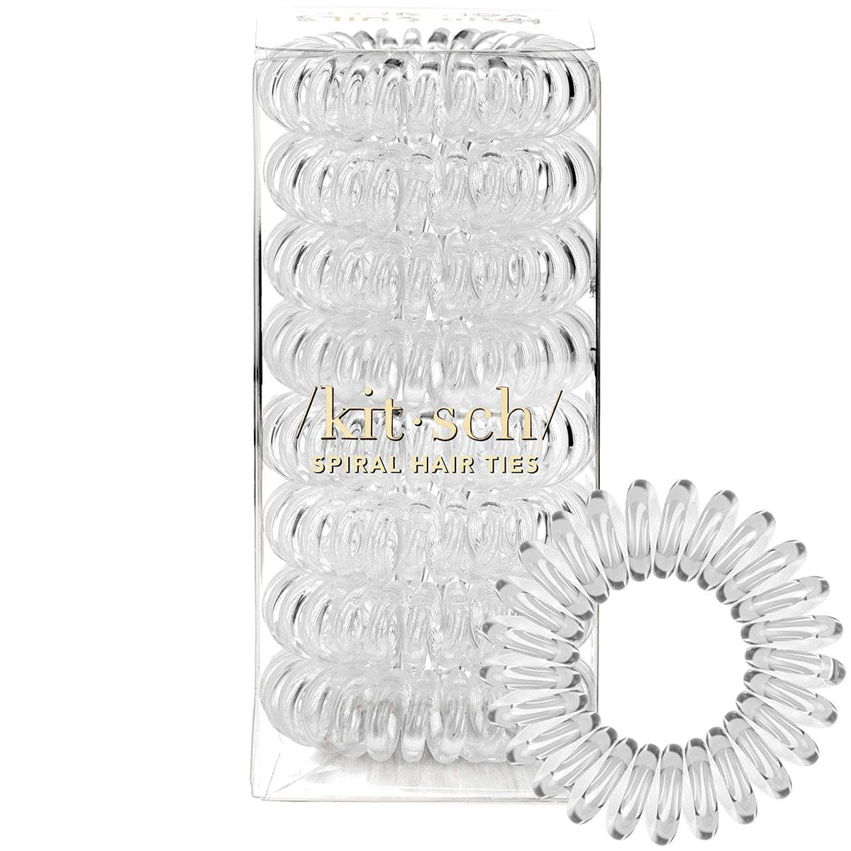 Spiral Hair Ties for Women - Creaseless and Dent-Free Coil Hair Ties | No Damage, Phone Cord Coils | Made of Flexible and Durable Plastic | 8Pcs (Clear/Transparent)