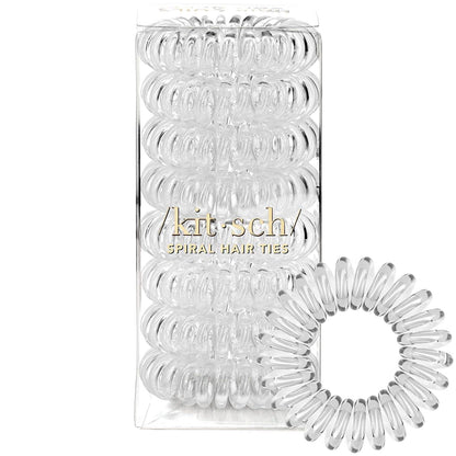 Spiral Hair Ties for Women - Creaseless and Dent-Free Coil Hair Ties | No Damage, Phone Cord Coils | Made of Flexible and Durable Plastic | 8Pcs (Clear/Transparent)