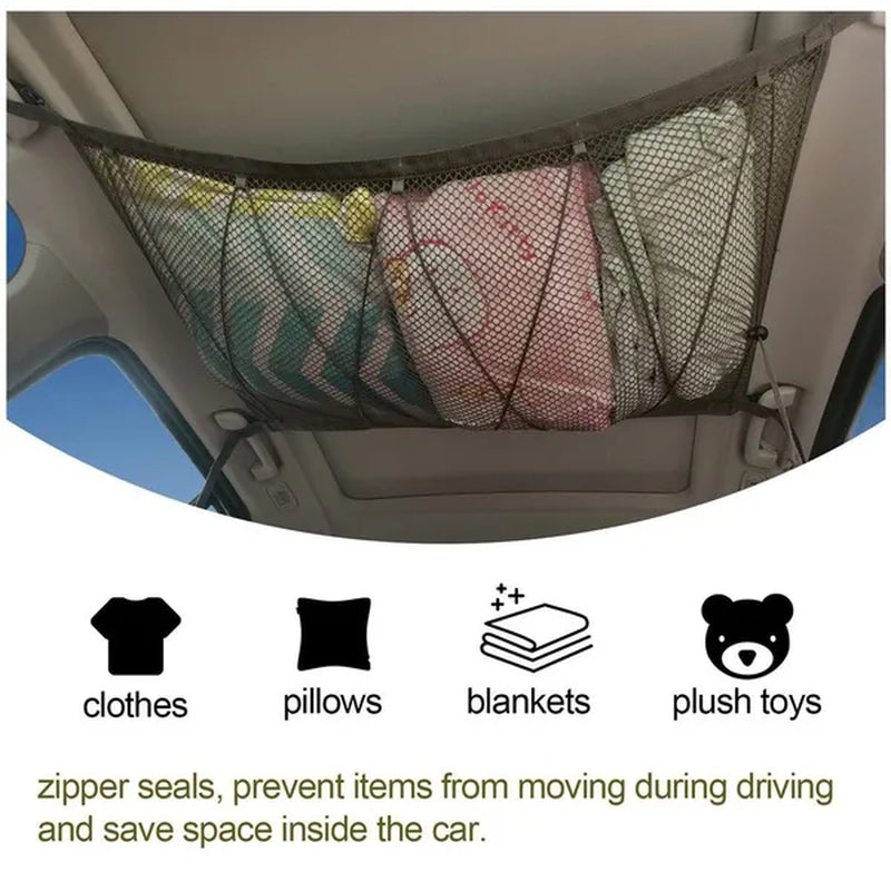 Car Roof Storage Net Pocket Universal Car Storage Net Pocket Pouch Bag Storage Easy To Install Car Accessories Auto Products