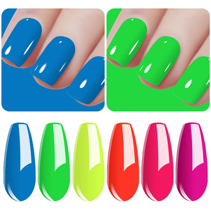 Gel Nail Polish Set - Yellow Peach 6 Colors Nail Art Gift Box Soak Off UV LED Gel Polish Starter Kit 0.27 OZ